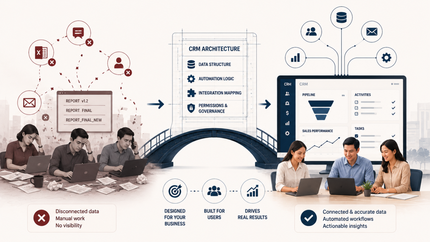 CRM architecture consulting improving workflow automation and data visibility