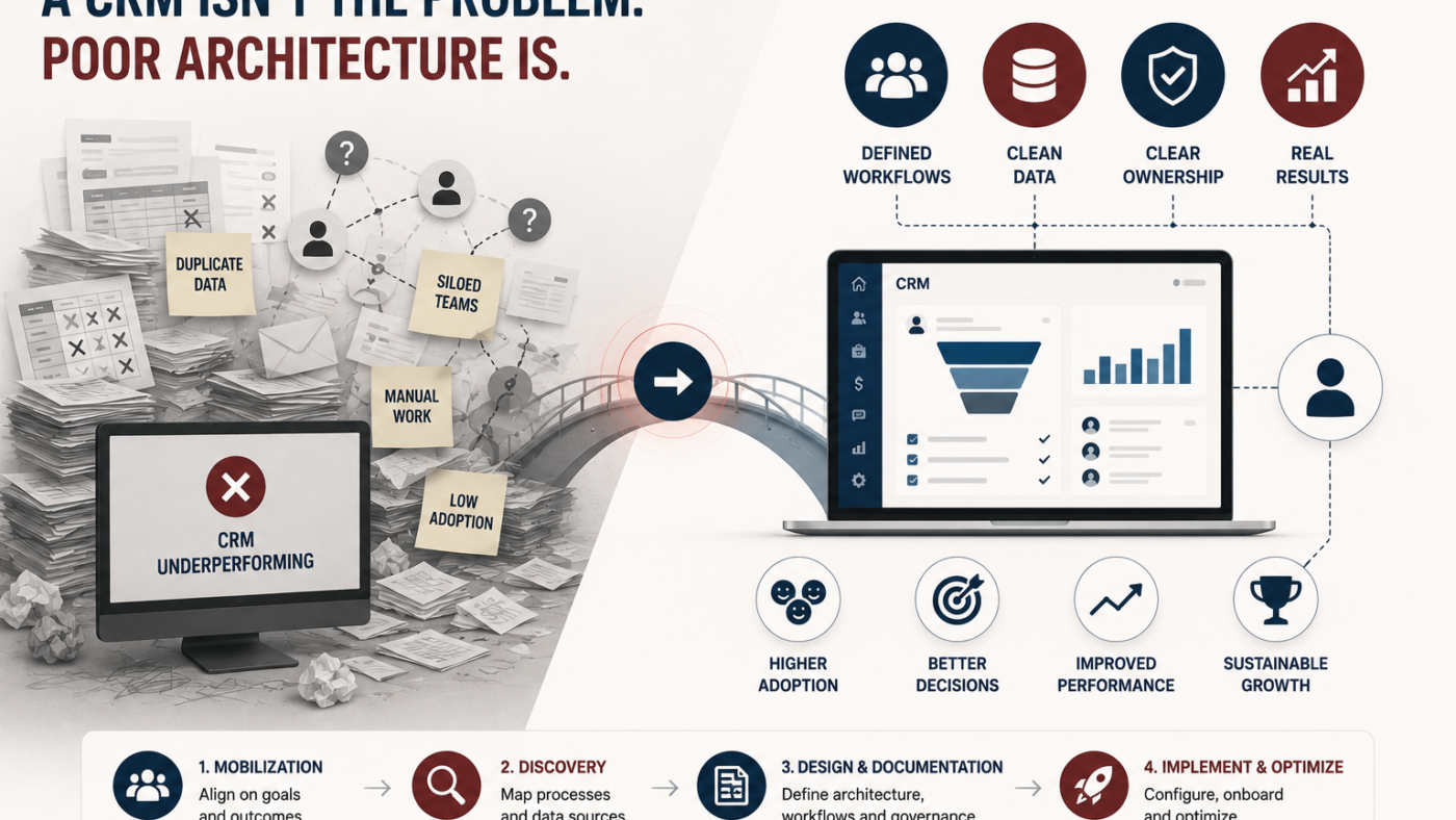 CRM architecture improving workflow automation and business performance