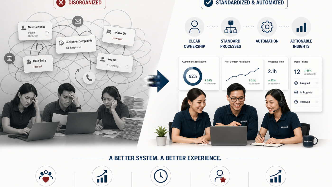 Disorganized team vs structured and automated system