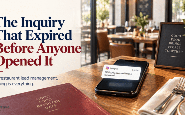 Timeline showing a booking inquiry arriving on a Friday evening and being answered on Monday morning, with the value of the request expiring in between.